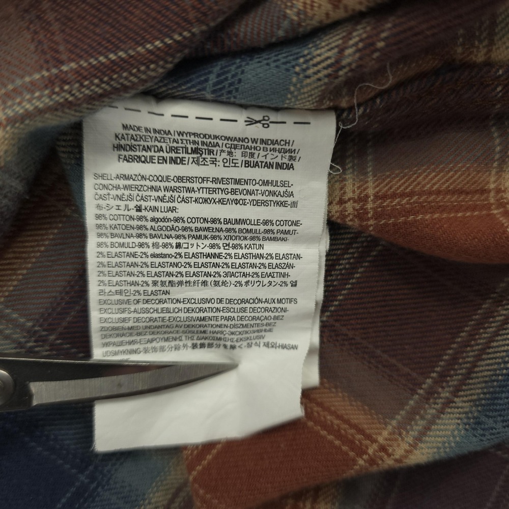 Vans Shirt Mens Small Blue Brown Plaid Flannel‎ Tailored Fit Button Up Casual - Picture 5 of 9